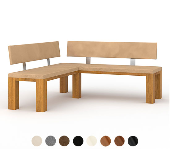 Eck Polsterbank Holz mit Lehne Boston 