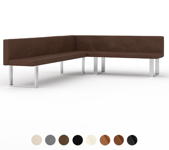 Eck Polsterbank Metall mit Lehne Bremen 