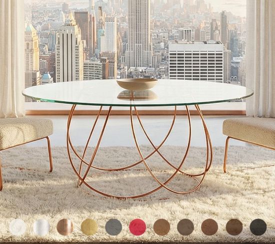 Schicker Glastisch Mainz - Gestell wählbar