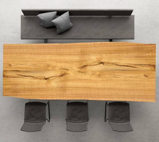 Eiche Unikat Duoblock 300 cm x 120 x 5 cm 