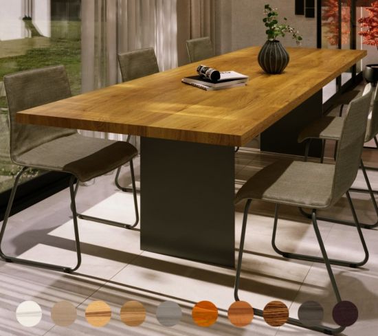 Puristischer Wangen Esstisch Genf aus Massivholz bestellbar nach Maß