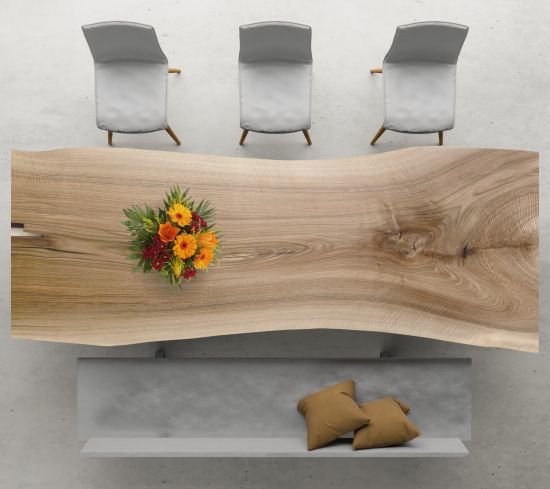 Baumscheibenplatte Eiche Monoblock Stamm Unikat Baumscheibe konfigurierbar 