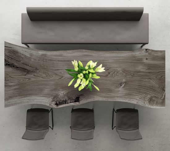 mega Tischplatte Eiche Monoblock Stamm Unikat Baumscheibe konfigurierbar 