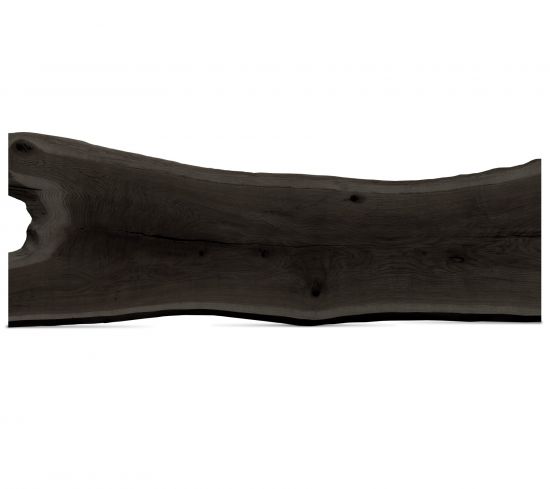 Tischplatte Eiche Monoblock Stamm Unikat Baumscheibe konfigurierbar schwarz 
