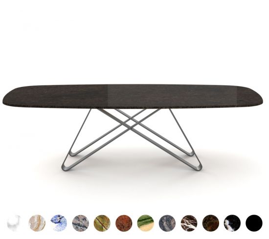 Esstisch premium Steinplatte und Metallgestell Dehli 