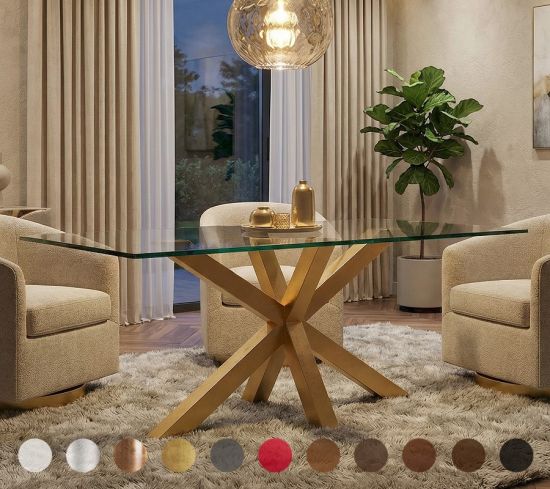 Gefertigt nach Maß mit Metall-X-fuß Krakau im modernen Design - Glas/Veredlung wählbar