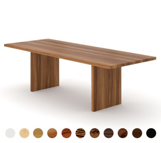 Hochwertiger Massivholztisch mit Holzwangen auf Maß Oslo 