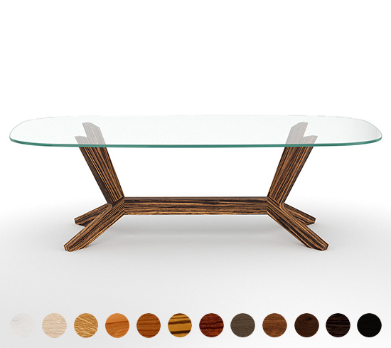 Esstisch Glas Holz rund Vaduz 