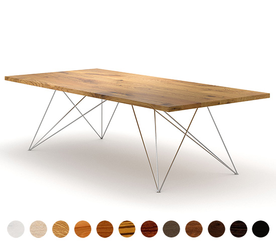 Esstisch design mit Massivholz Tischplatte nach Maß Koblenz 