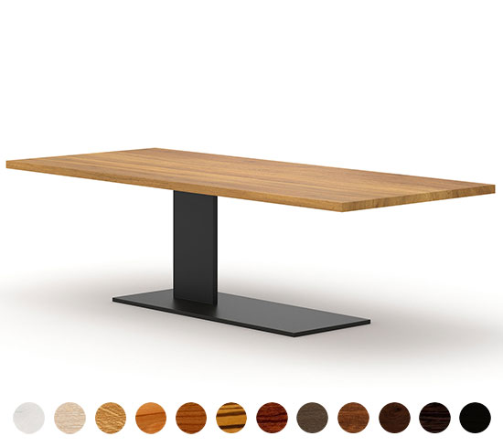 Deluxe Designertisch mit Tischplatte aus Massivholz Prato 