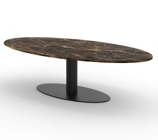 Esstisch Verona mit Naturstein - Mittelfußgestell in verschiedenen Farben wählbar 