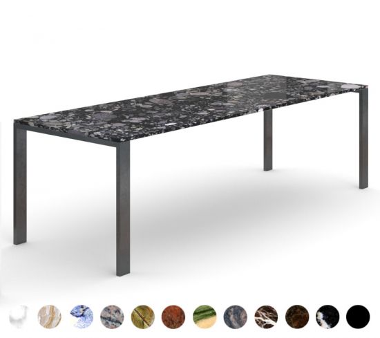 Marmortisch Granit mit Metallgestell nach Maß konfigurieren Rio 