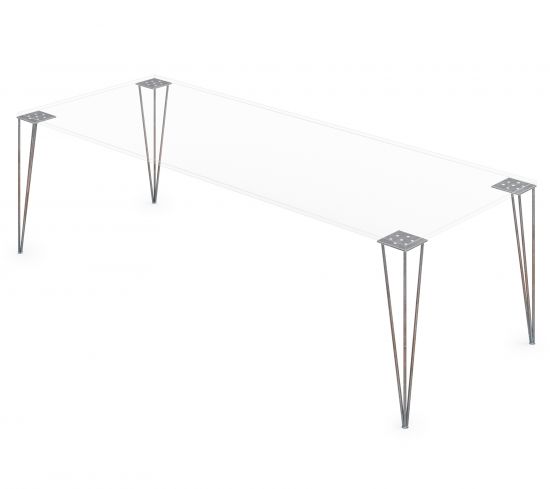 4er Set Tischbeine Piemont aus Metall zur Konfiguration