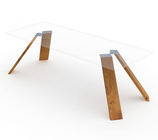 Tischbeine Kansas aus Massivholz 