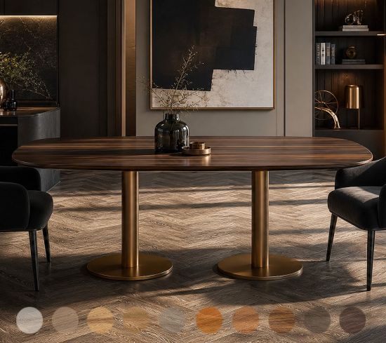 Moderner Esstisch Massivholz mit Tischsäulen Corona 