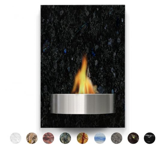 Wand- Natursteinkamin Bioalkohol 60 x 90 