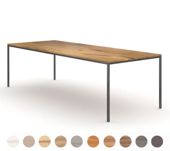 Premium Esstisch Massivholz minimalistisch mit Metallgestell Berlin 