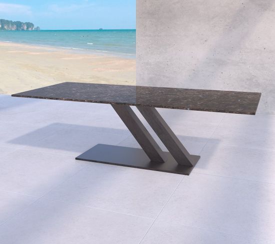 Marmortisch für den Garten mit Natursteinplatte