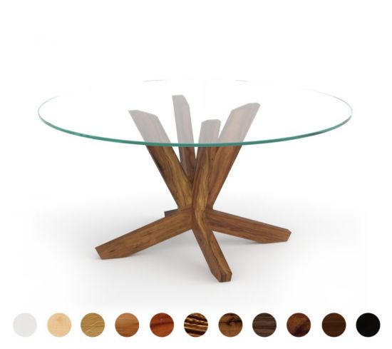 Couchtisch Glas Massivholz Vaduz 