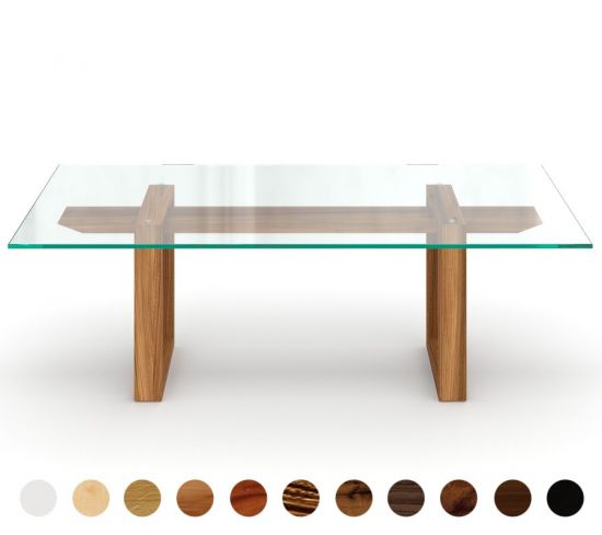 Esstisch Neuss mit Glasplatte 