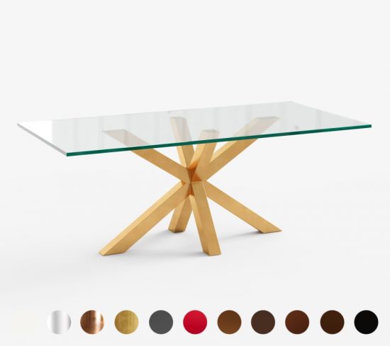 Gefertigt nach Maß mit Metall-X-fuß Krakau im modernen Design - Glas/Veredlung wählbar