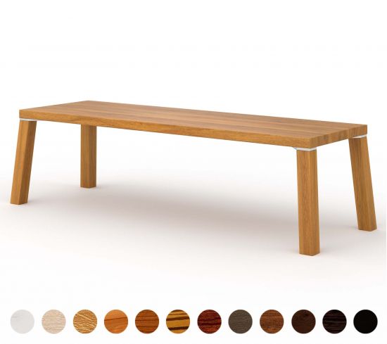 Stilvolle Massivholz-Bank Emden - Maße, Gestell und Holz in vielen Varianten wählbar