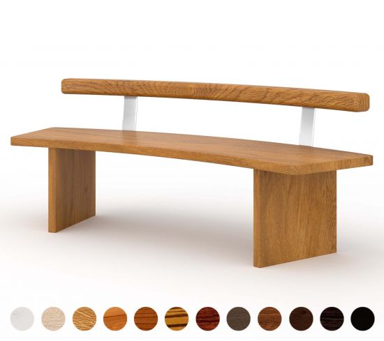 Bank rund Holz Bochum mit Lehne 