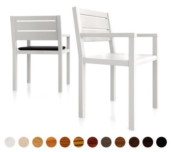 Stuhl Massivholz mit Armlehne Derby 