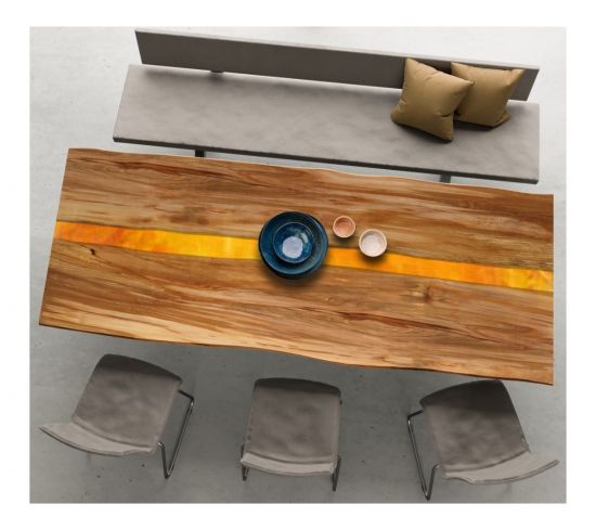 Tischplatte Kernbuche Stamm Epoxid Unikat Baumscheibe 