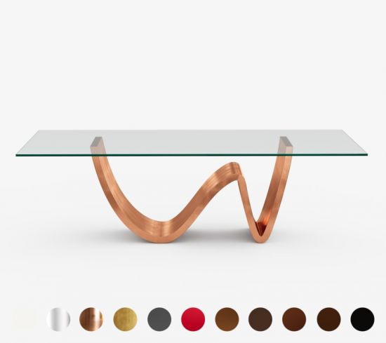 Gefertigt nach Maß mit Metall-Welle im modernen Design - Glas/Veredlung wählbar