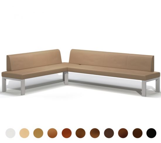 Eck Polsterbank Metall mit Lehne Ried 