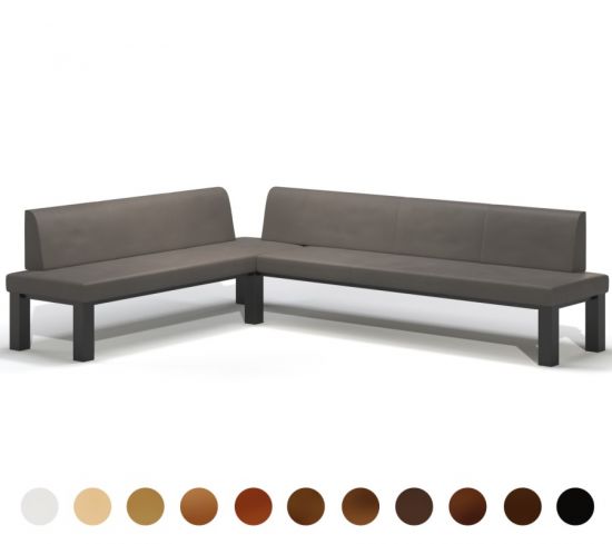 Eck Polsterbank Metall mit Lehne Rust 