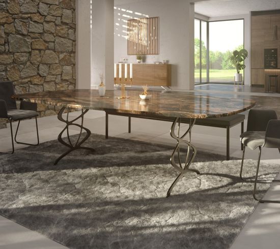 Design-Esstisch Oviedo mit Steinplatte nach Maß