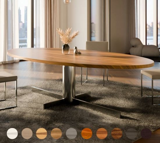 Massivholz-Esstisch Villach mit Metallfuß nach Maß gefertigt