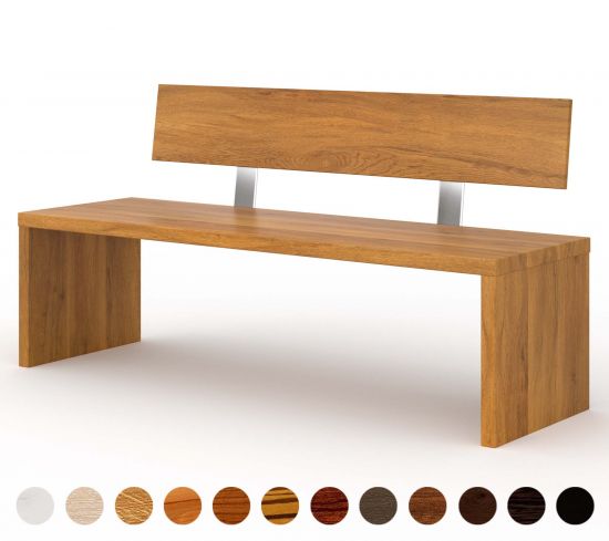 Modell-Oslo - Sitzbank mit Lehne aus Massivholz