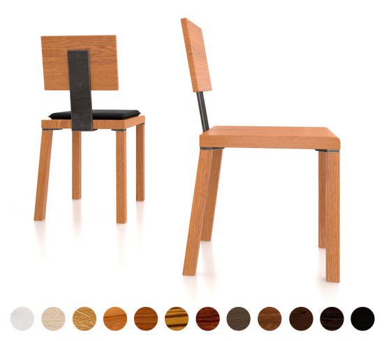 Esszimmerstuhl Massivholz Metall Emden 