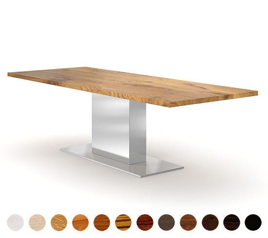 Massivholztisch Kilkenny - nach Maß gefertigt, Material Holzplatte und Gestell wählbar