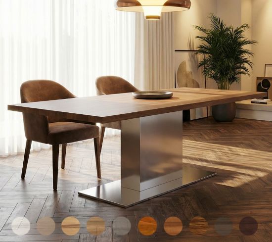 Massivholztisch Kilkenny - nach Maß gefertigt, Material Holzplatte und Gestell wählbar