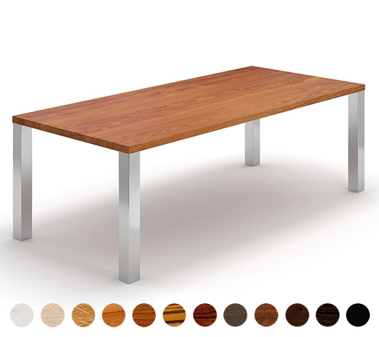 Massivholz Tisch nach Maß mit Metallbeinen Philadelphia 