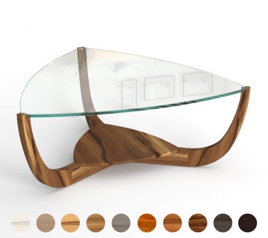 Couchtisch design Holz Glas Porto M4 