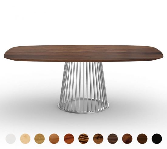 Luxus Esstisch mit Massivholzplatte und Mittelsäule Augsburg 