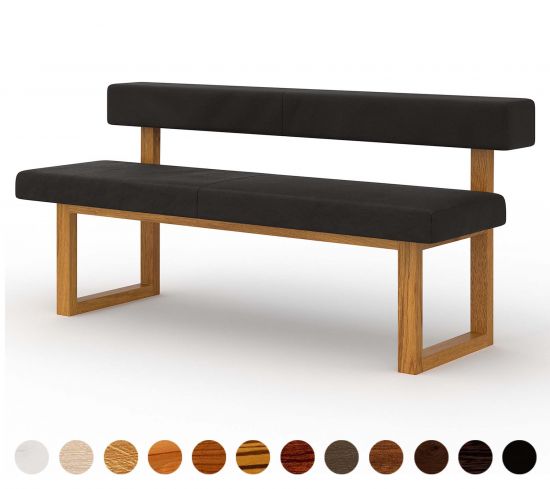 Sitzbank Lederpolster mit Lehne Omega 