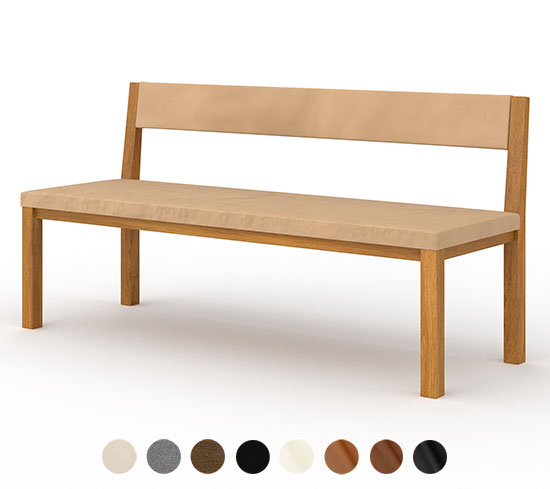 Sitzbank Polster Holz mit Lehne Milano 