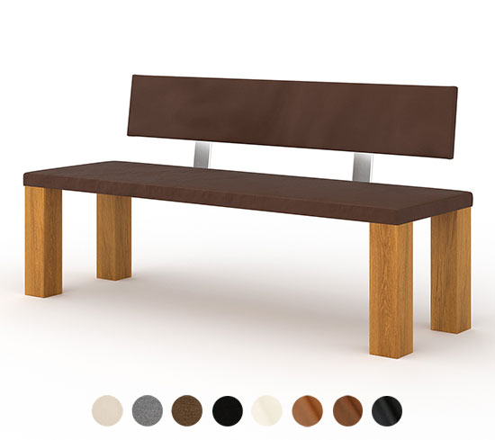 Sitzbank Lederpolster mit Lehne Chicago 