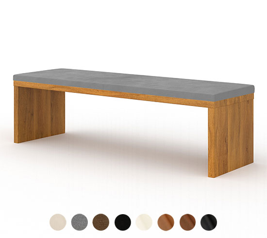 Lederbank  Holz gepolstert Oslo 