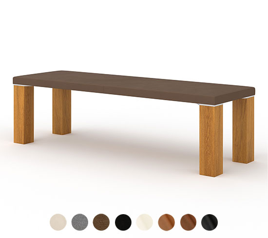 Lederbank Massivholz Metall Dallas 