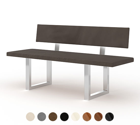 Sitzbank Polster Metall mit Lehne Ulm 