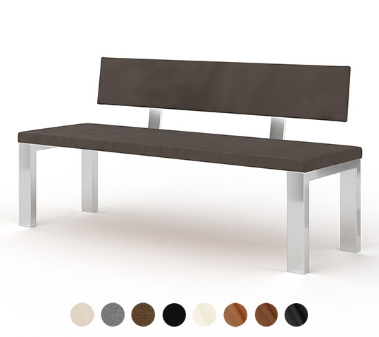 Sitzbank Polster Metall mit Lehne Rio 