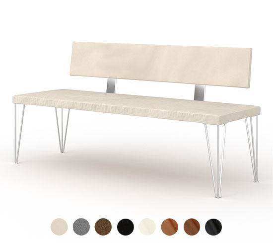 Sitzbank Polster Metall mit Lehne Piemont 