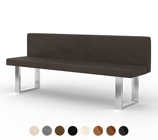 Sitzbank Polster Metall mit Lehne Bremen 